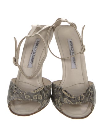 Manolo Blahnik Lizard Animal Print D'Orsay Pumps