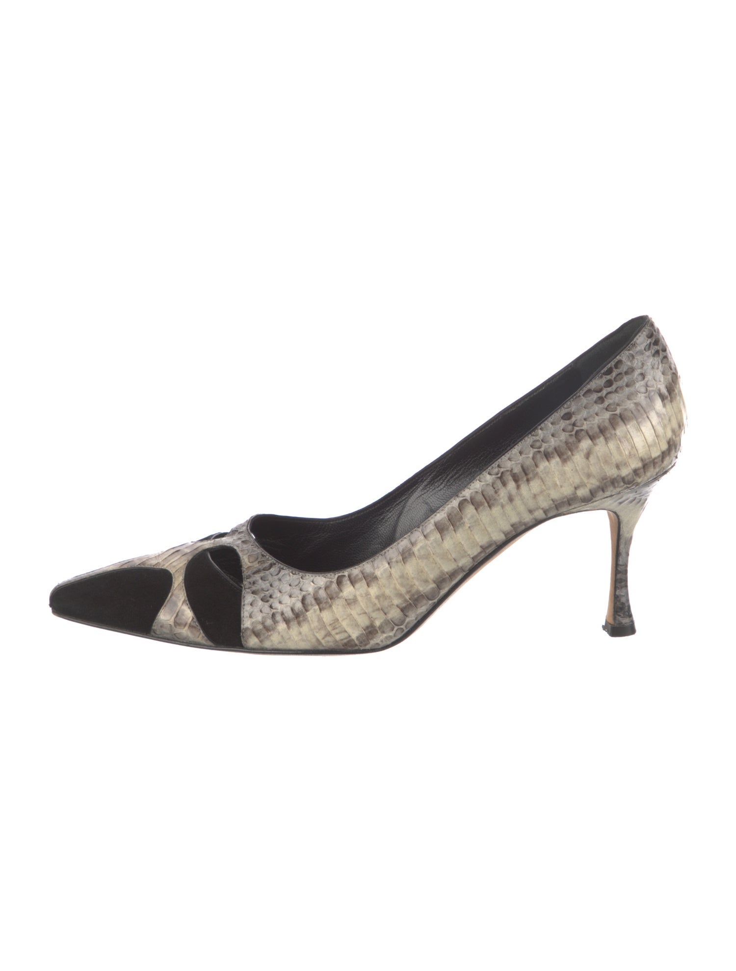 Manolo Blahnik Python Animal Print Pumps