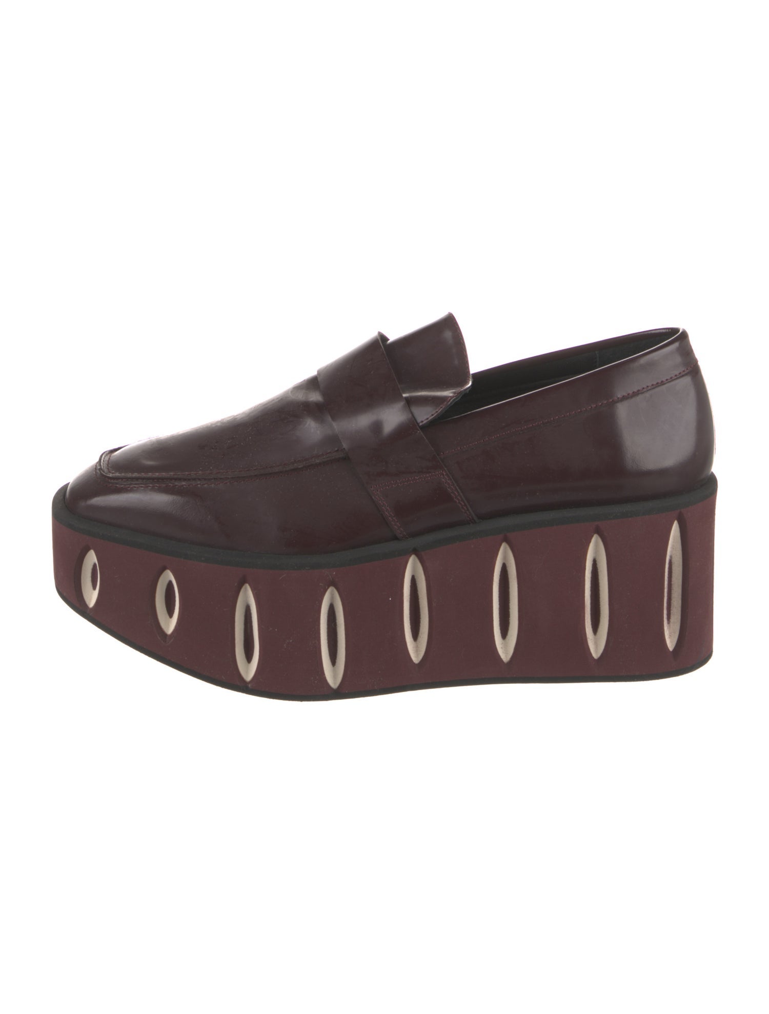 Paloma Barceló Leather Colorblock Pattern Loafers