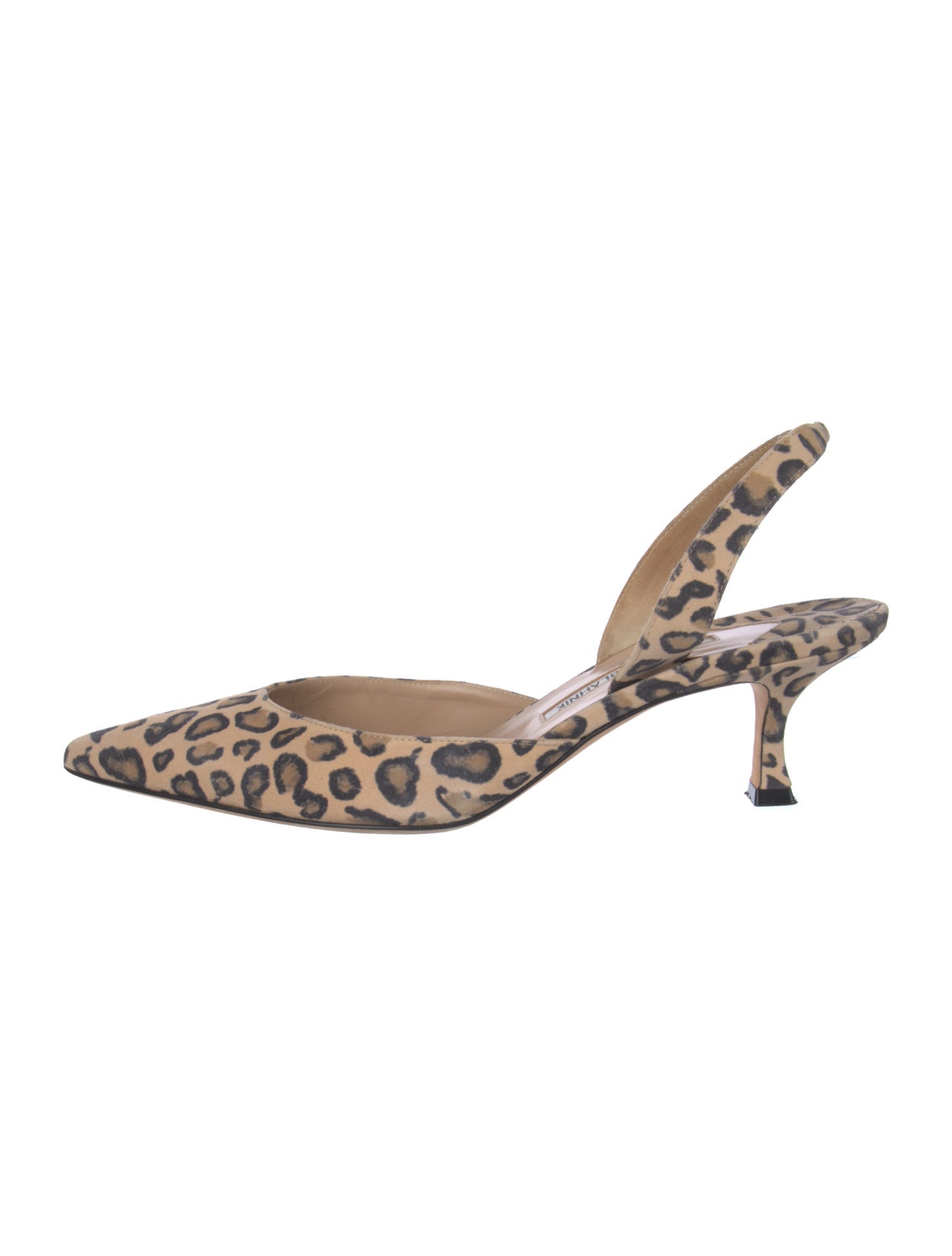 Manolo Blahnik Suede Animal Print Slingback Pumps