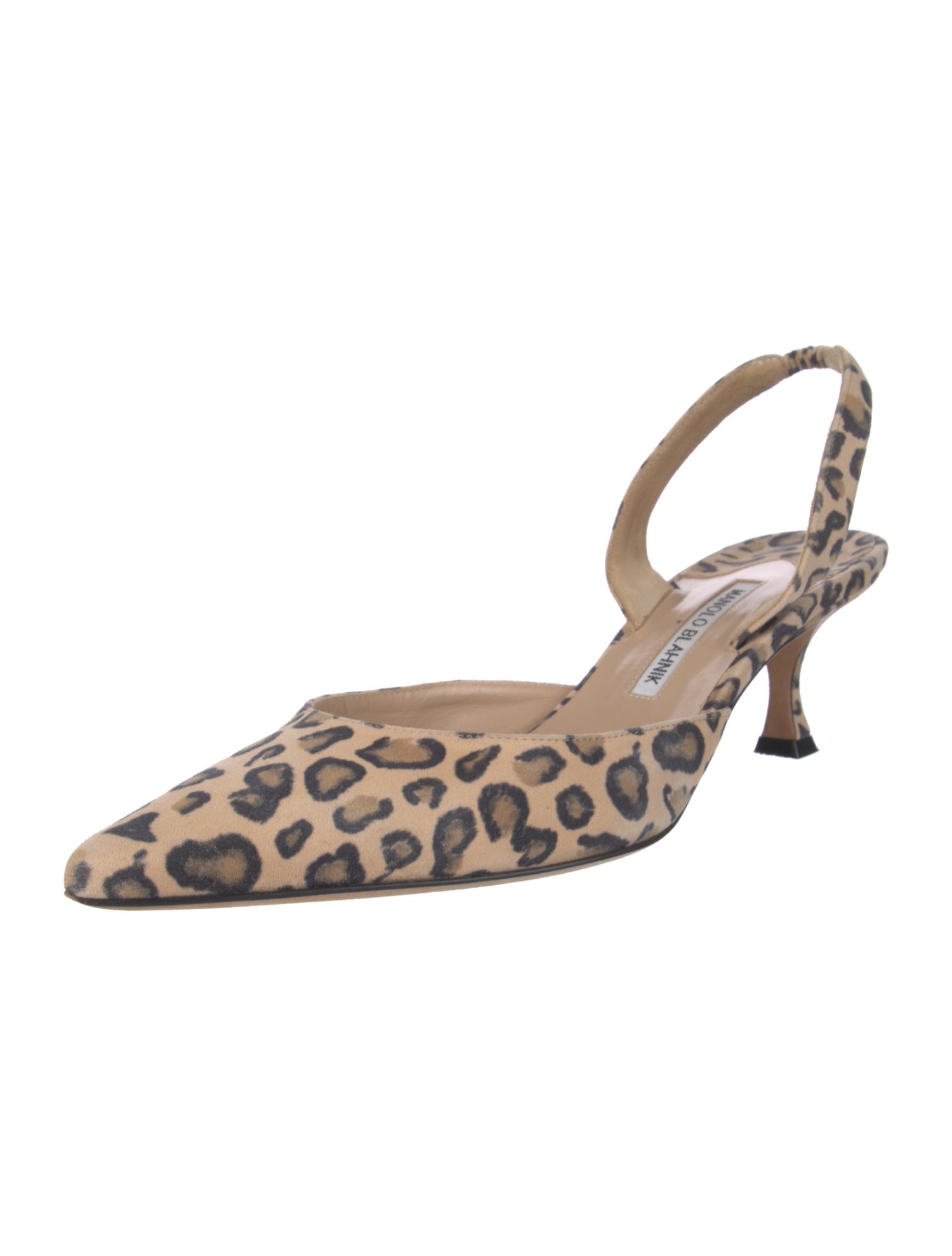 Manolo Blahnik Suede Animal Print Slingback Pumps