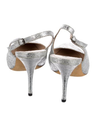 Manolo Blahnik Glitter Slingback Pumps