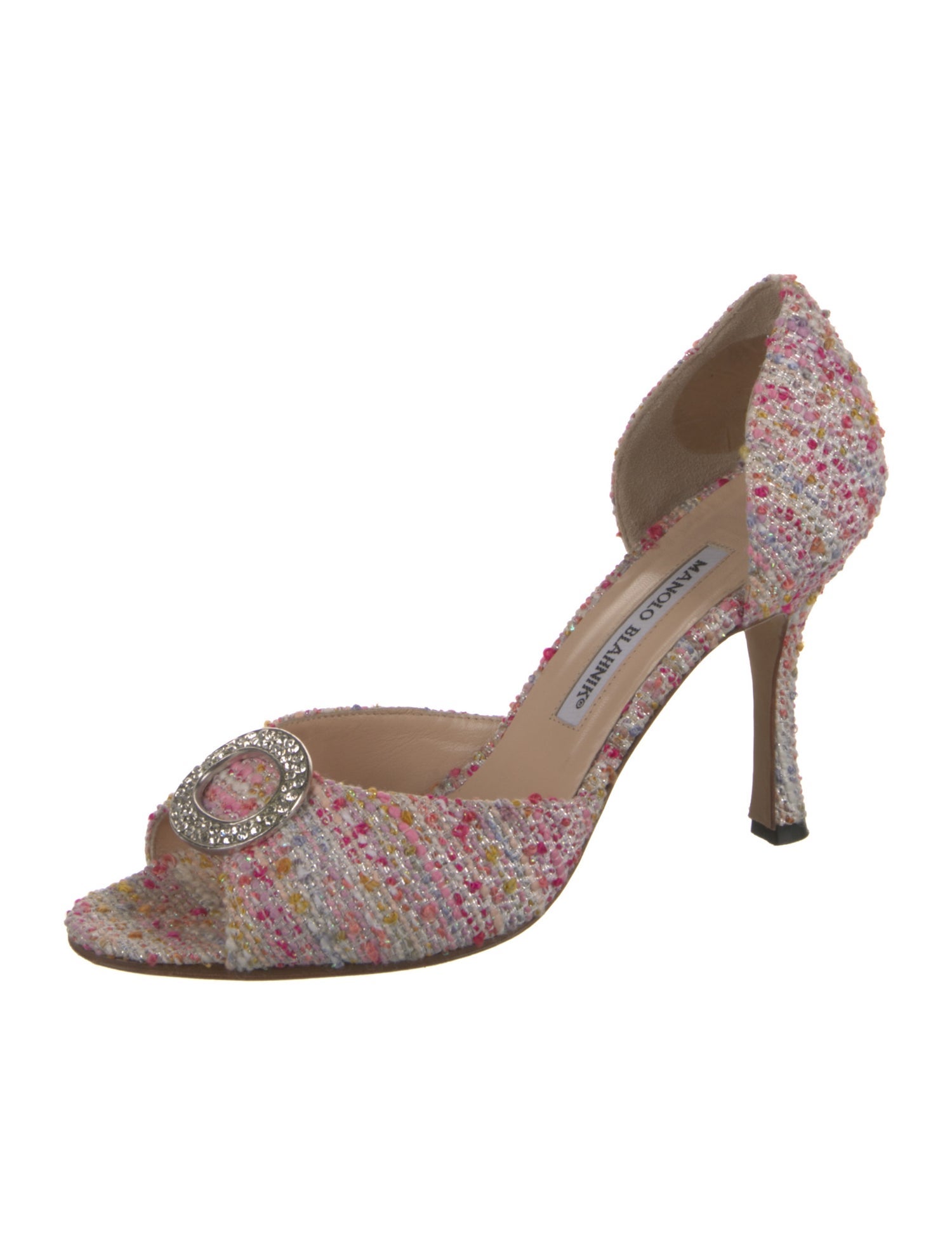 Manolo Blahnik Tweed Tweed Pattern D'Orsay Pumps