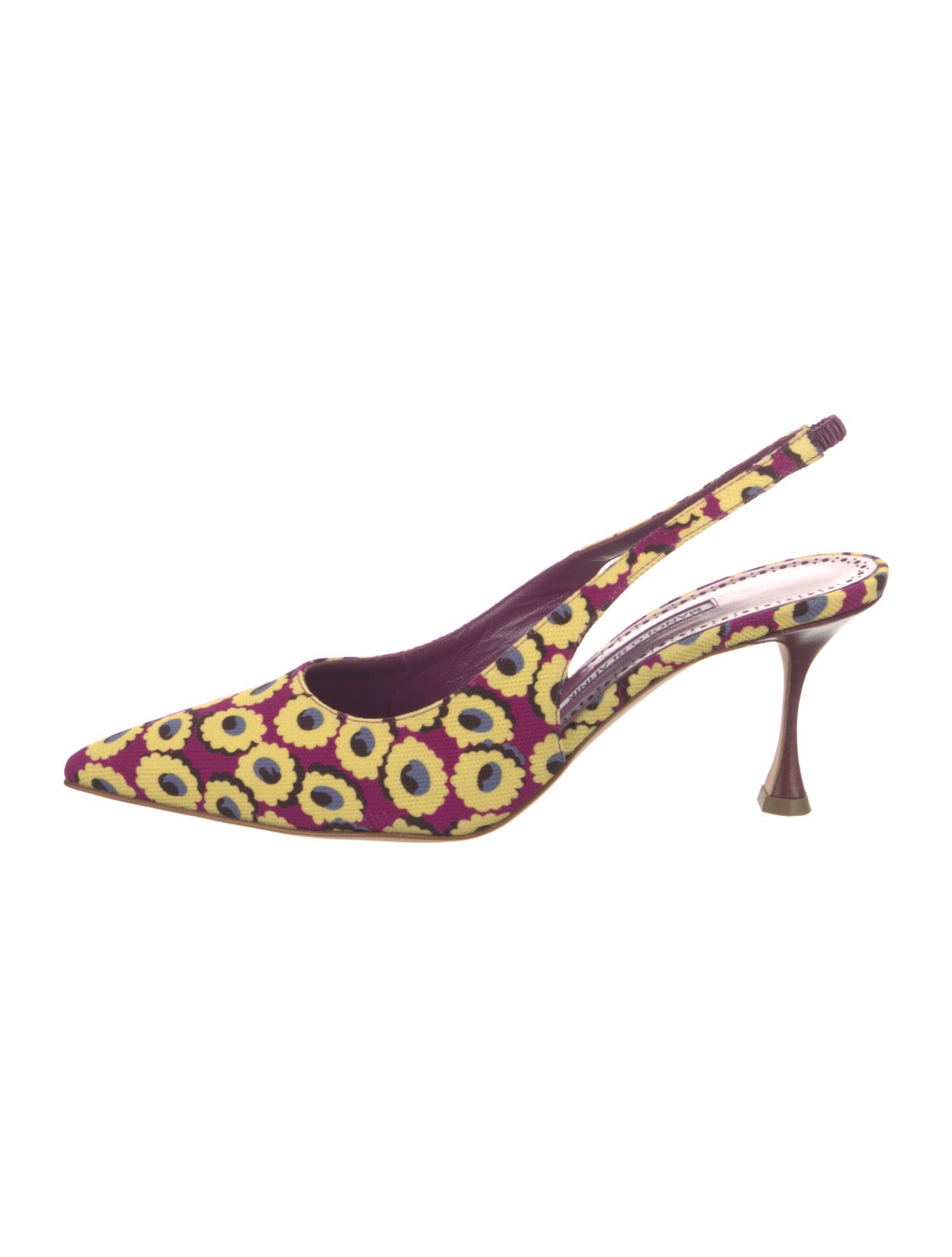Manolo Blahnik Floral Print Slingback Pumps