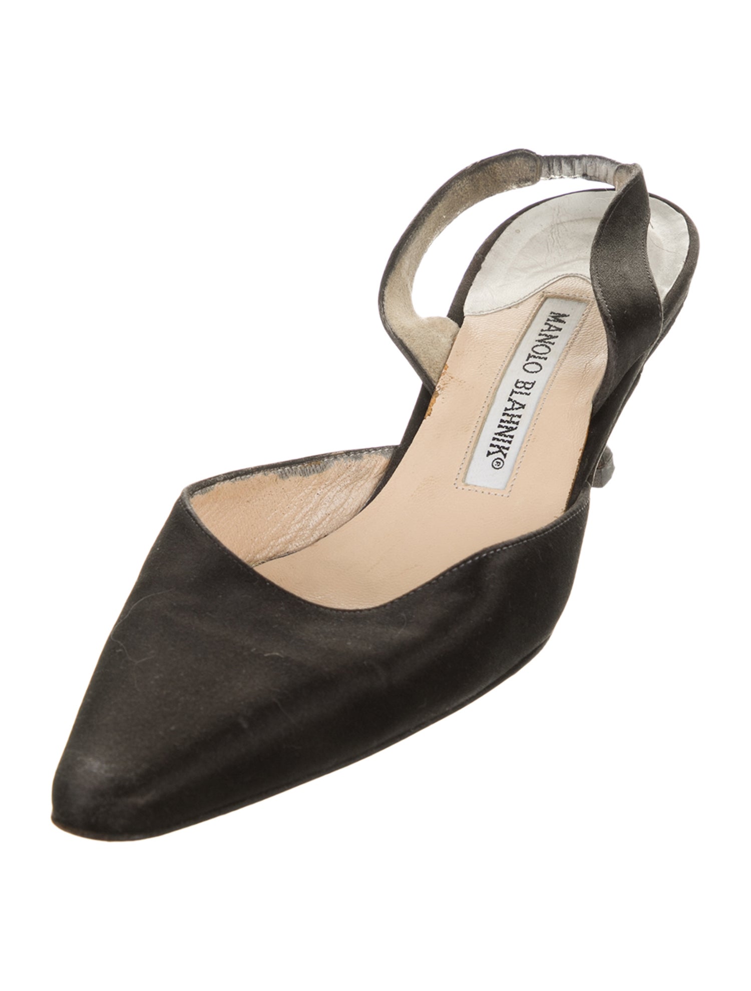 Manolo Blahnik Satin Slingback Pumps