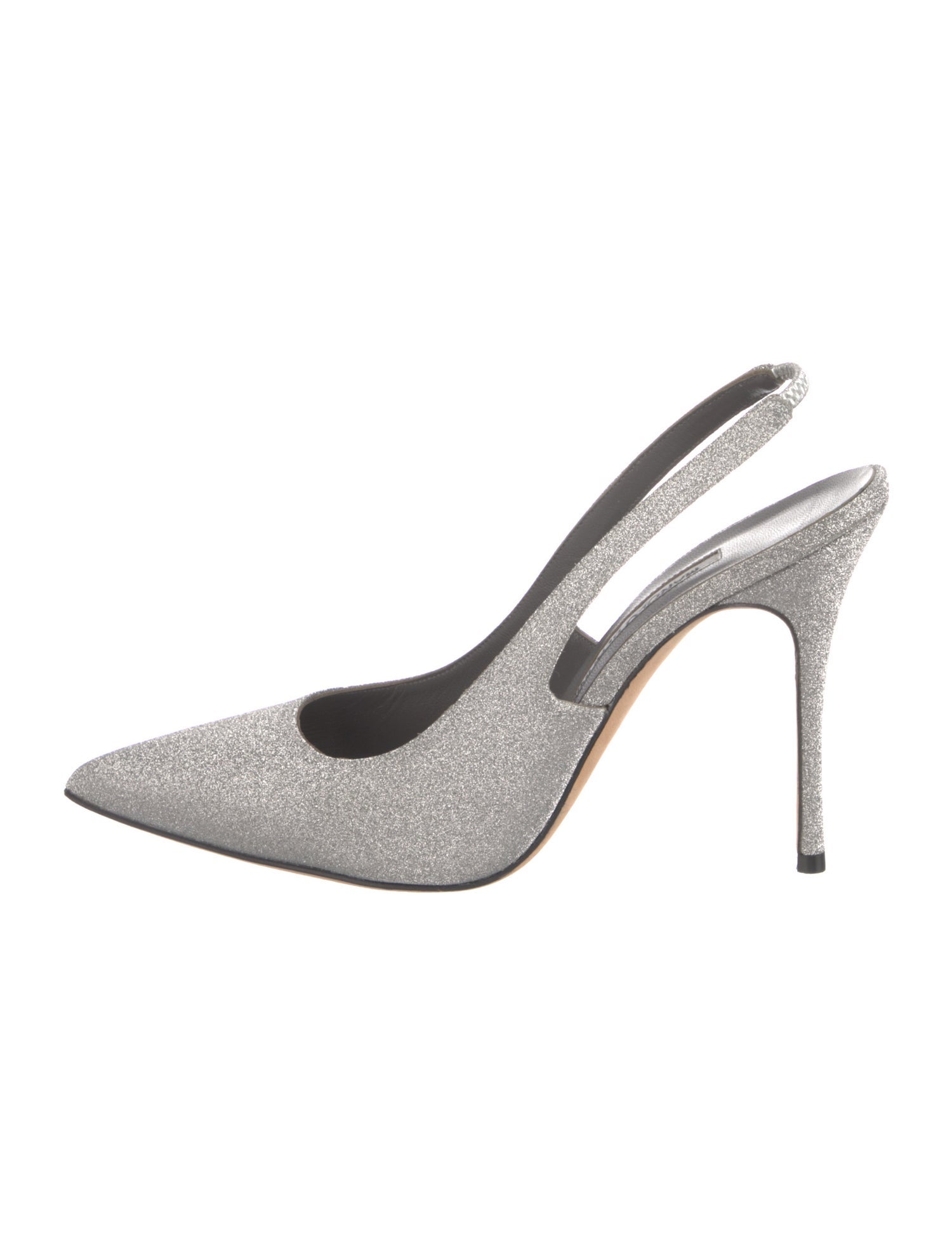 Manolo Blahnik Glitter Glitter Accents Slingback Pumps