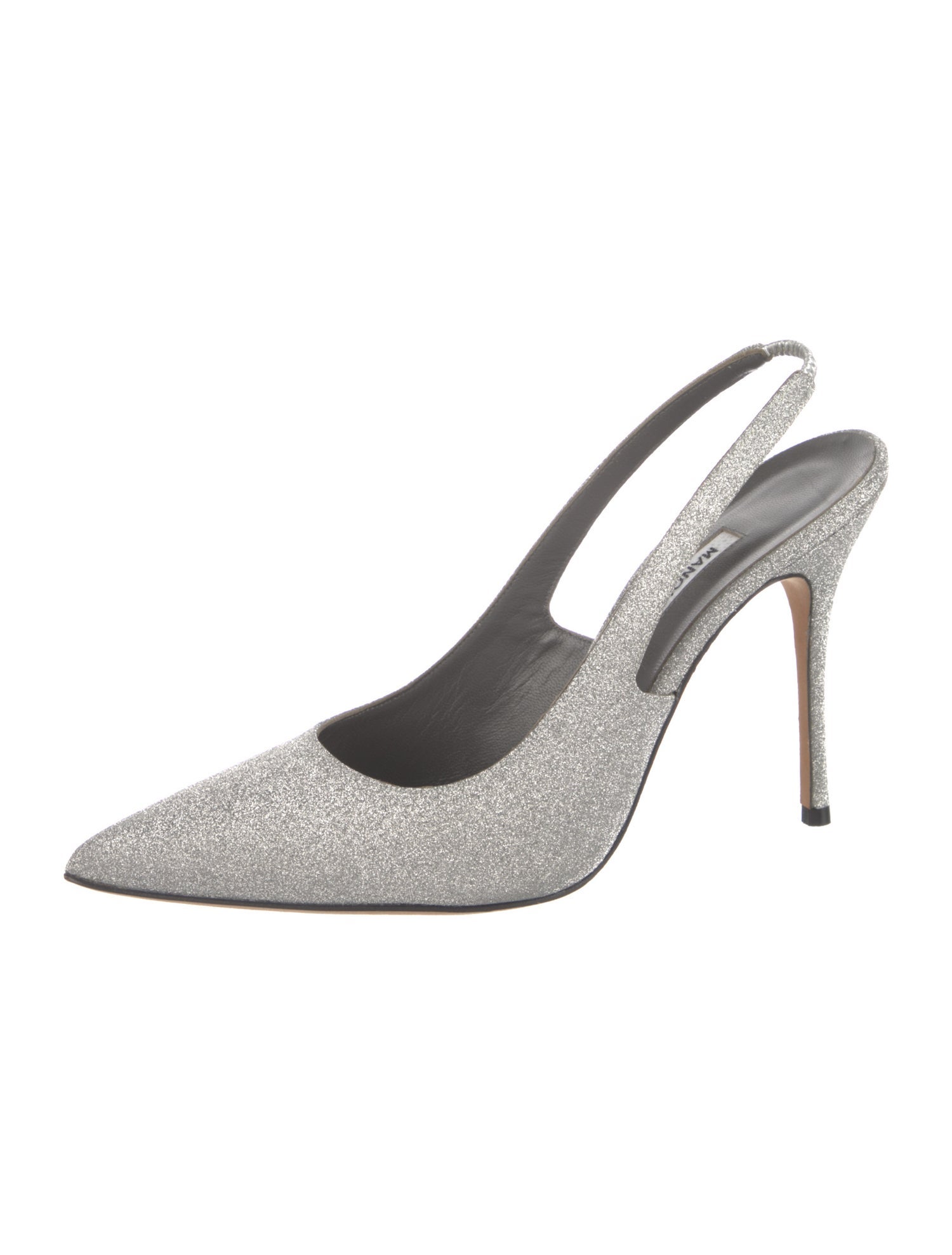 Manolo Blahnik Glitter Glitter Accents Slingback Pumps