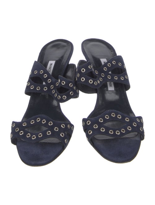 Manolo Blahnik Suede Slides
