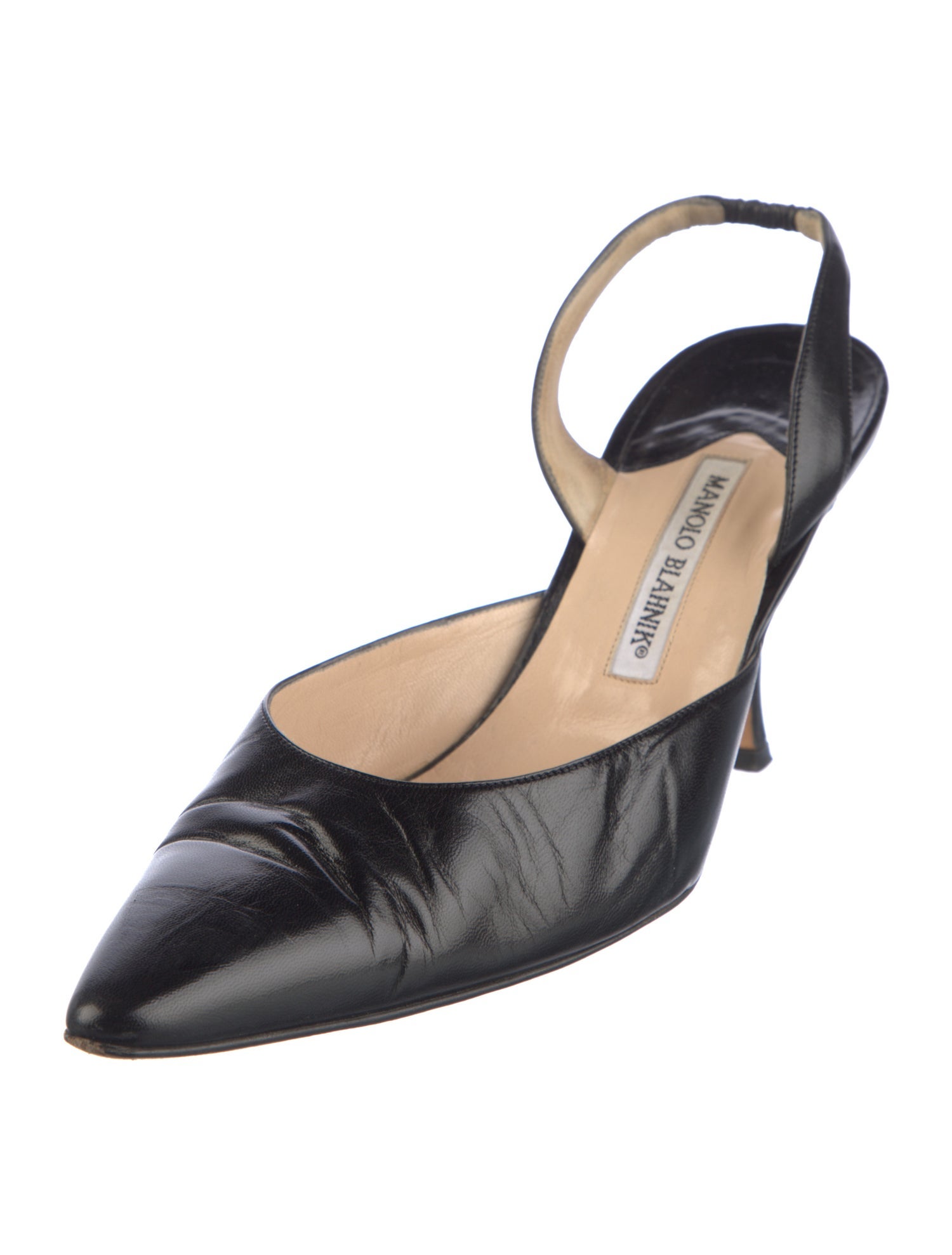 Manolo Blahnik Leather Slingback Pumps