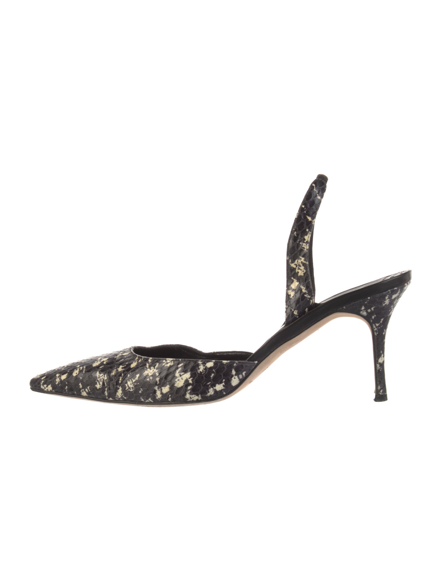 Manolo Blahnik Leather Tie-Dye Print Slingback Pumps