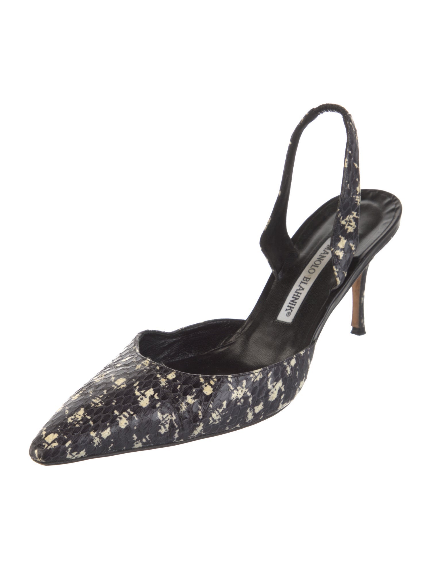Manolo Blahnik Leather Tie-Dye Print Slingback Pumps