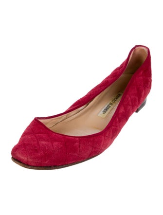 Manolo Blahnik Suede Animal Print Ballet Flats