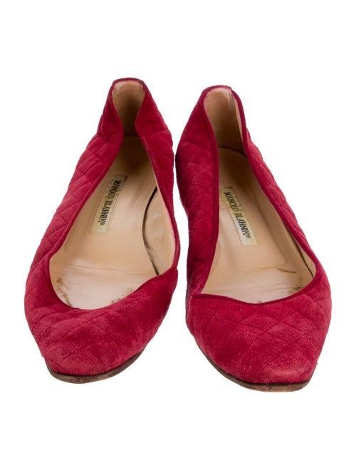 Manolo Blahnik Suede Animal Print Ballet Flats