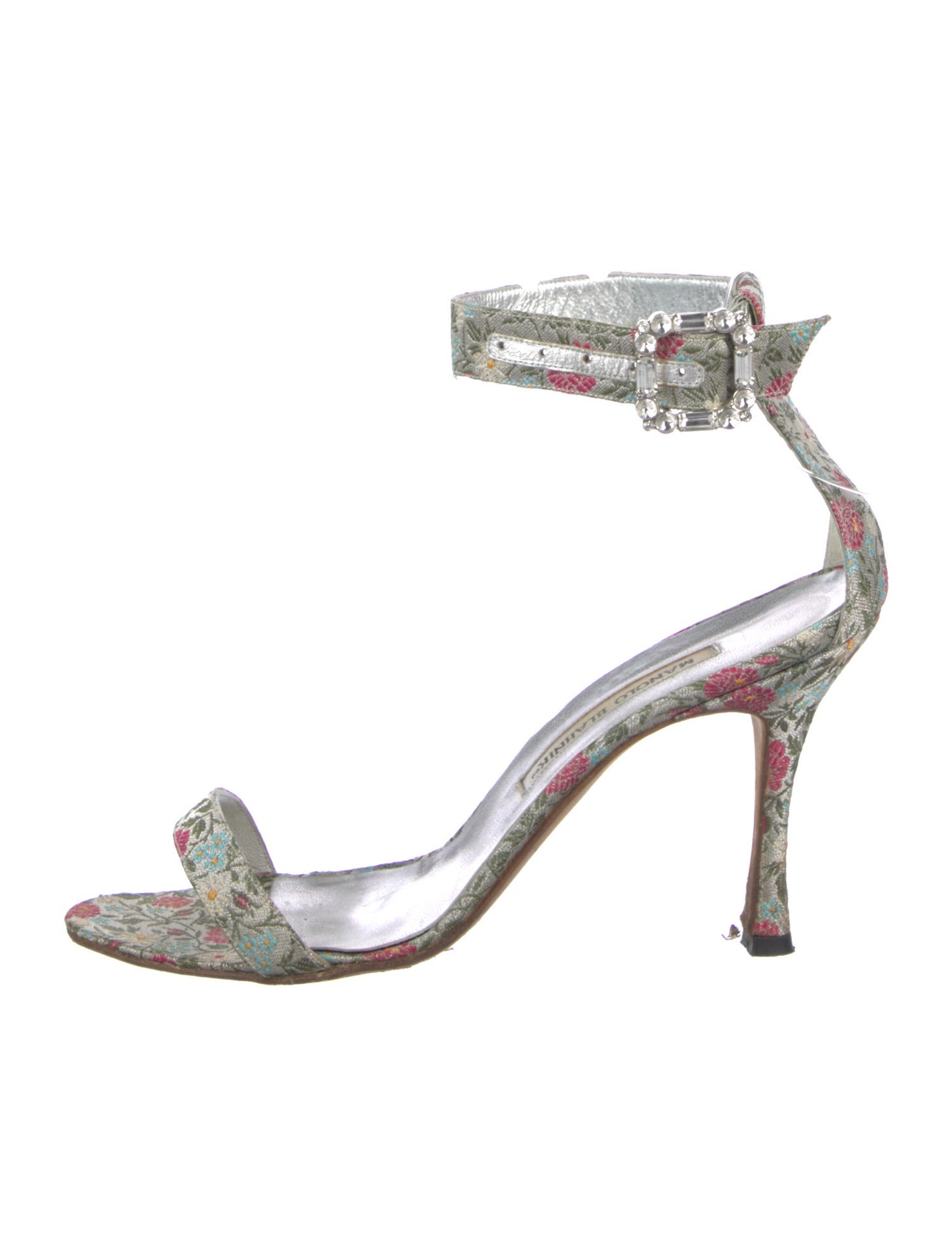 Manolo Blahnik Crystal Embellishments Sandals
