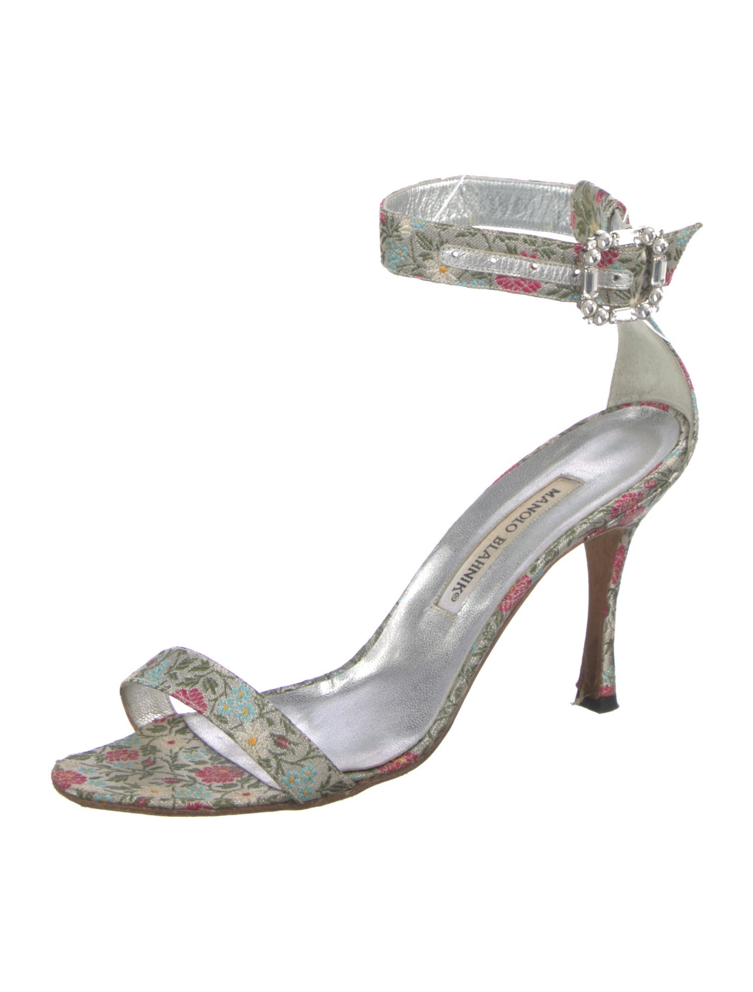 Manolo Blahnik Crystal Embellishments Sandals
