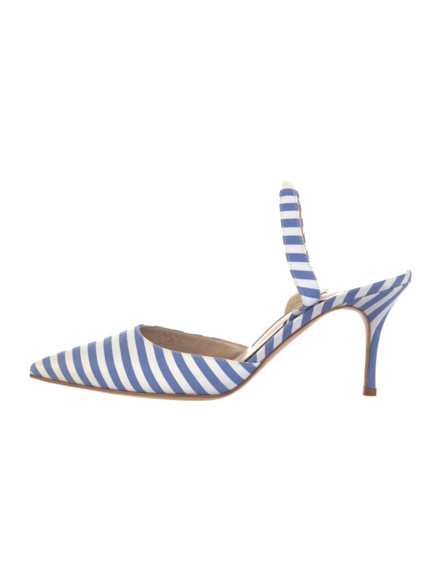 Manolo Blahnik Striped Slingback Pumps