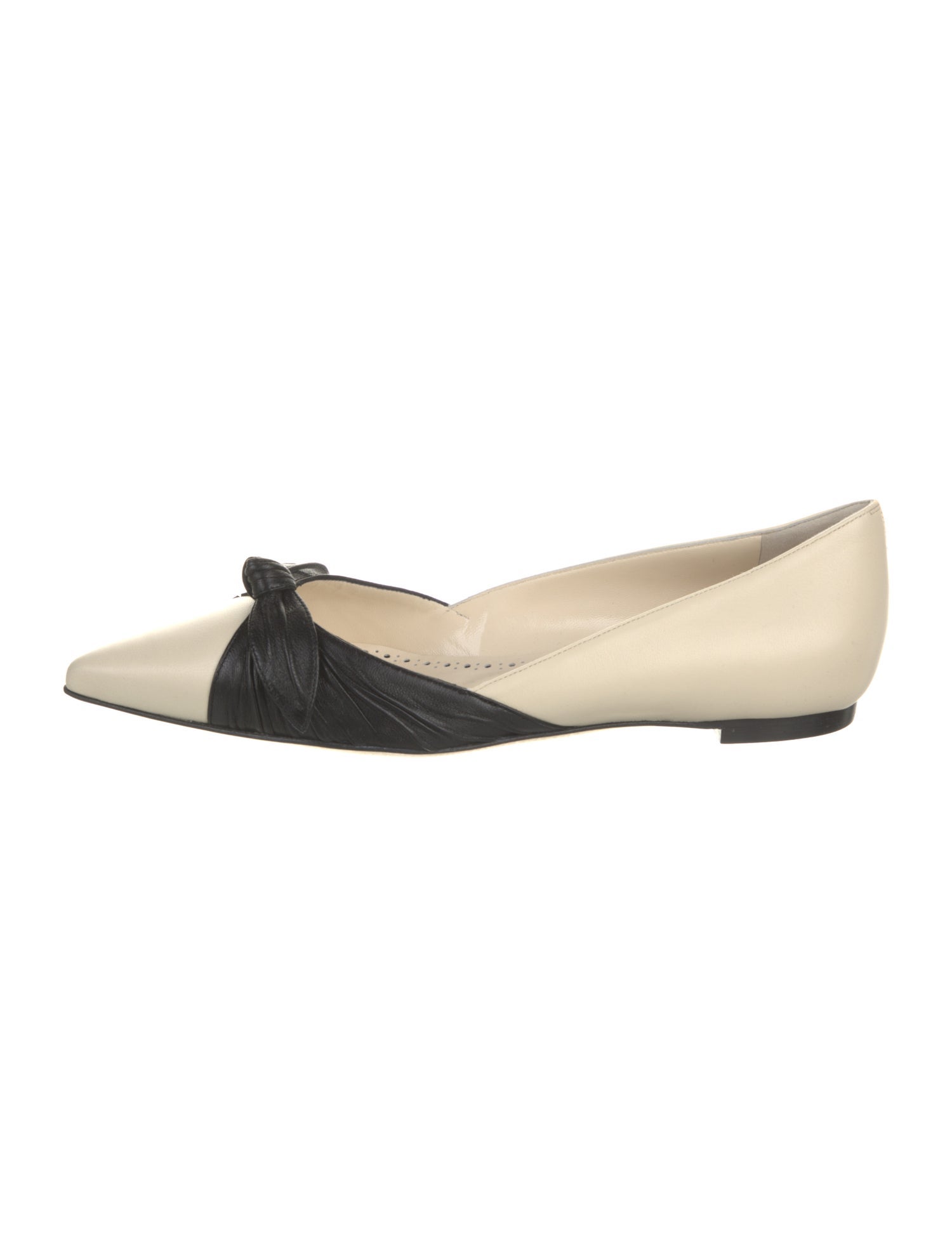 Manolo Blahnik Satin Colorblock Pattern Ballet Flats