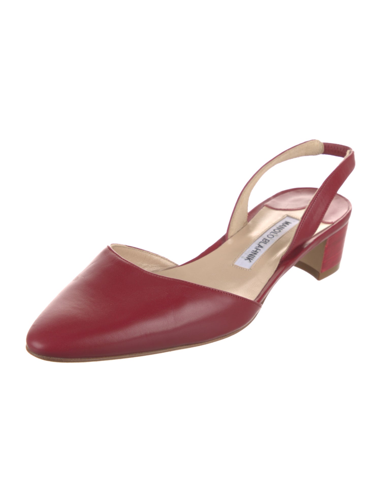 Manolo Blahnik Leather Slingback Pumps