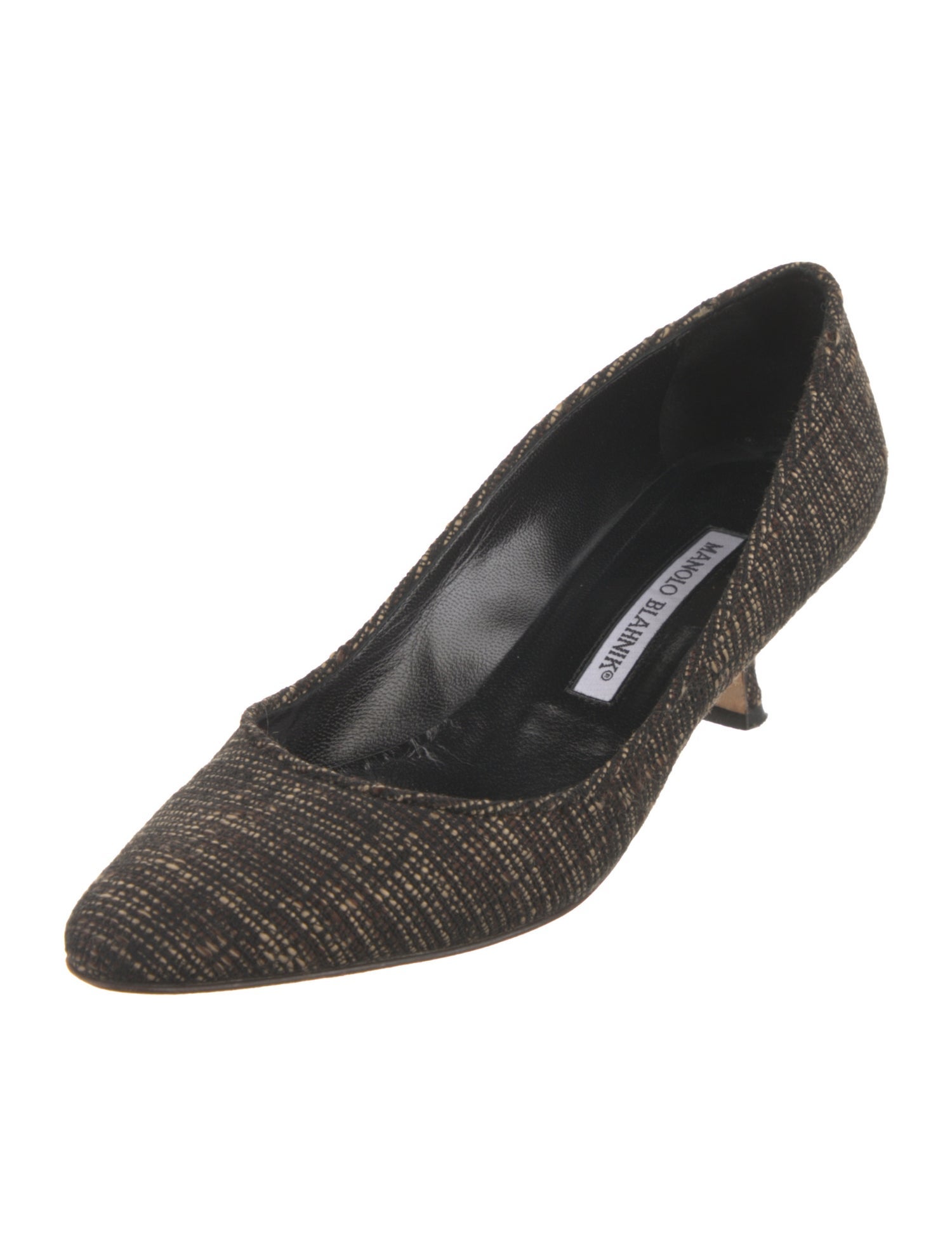 Manolo Blahnik Tweed Pattern Pumps
