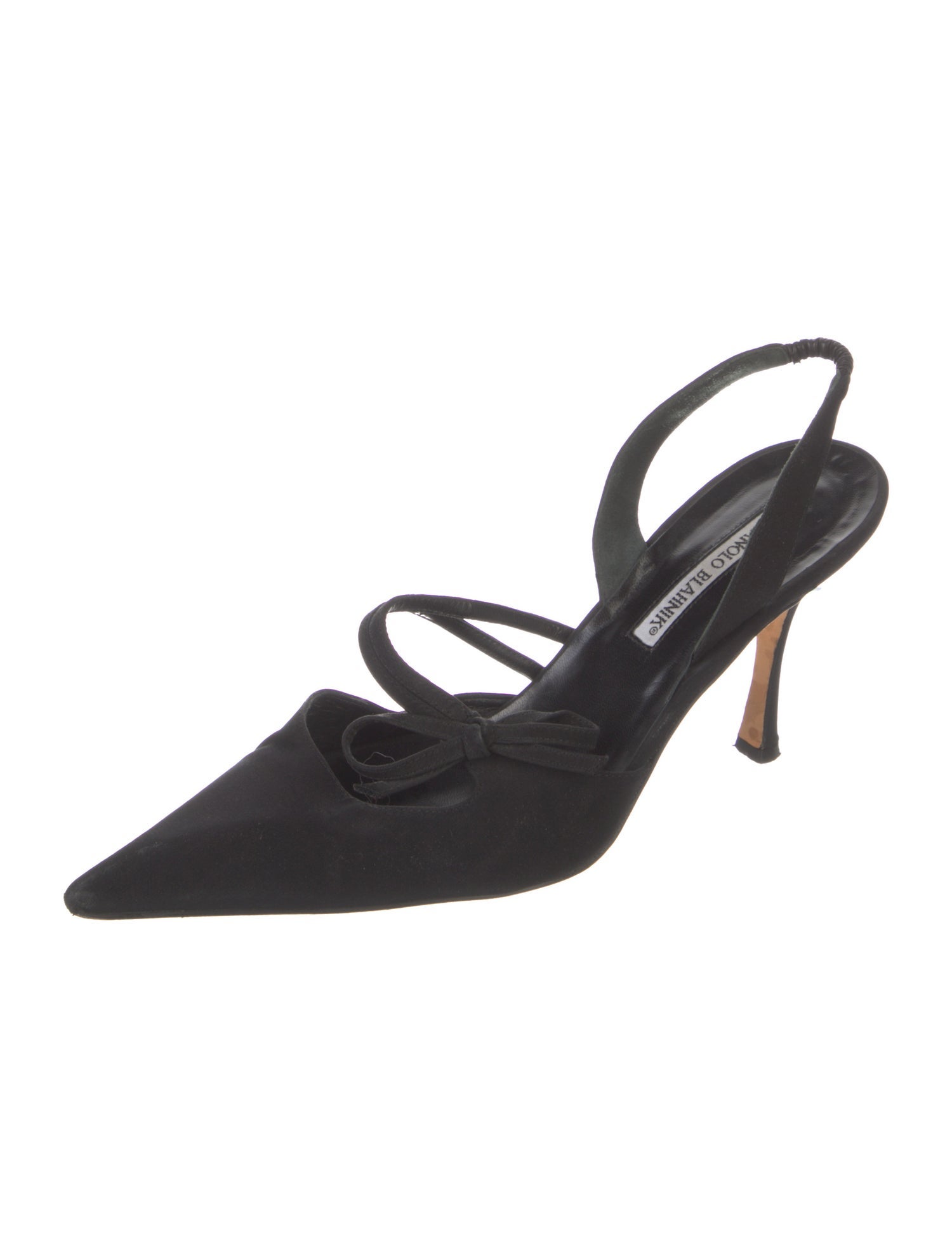 Manolo Blahnik Bow Accents Slingback Pumps