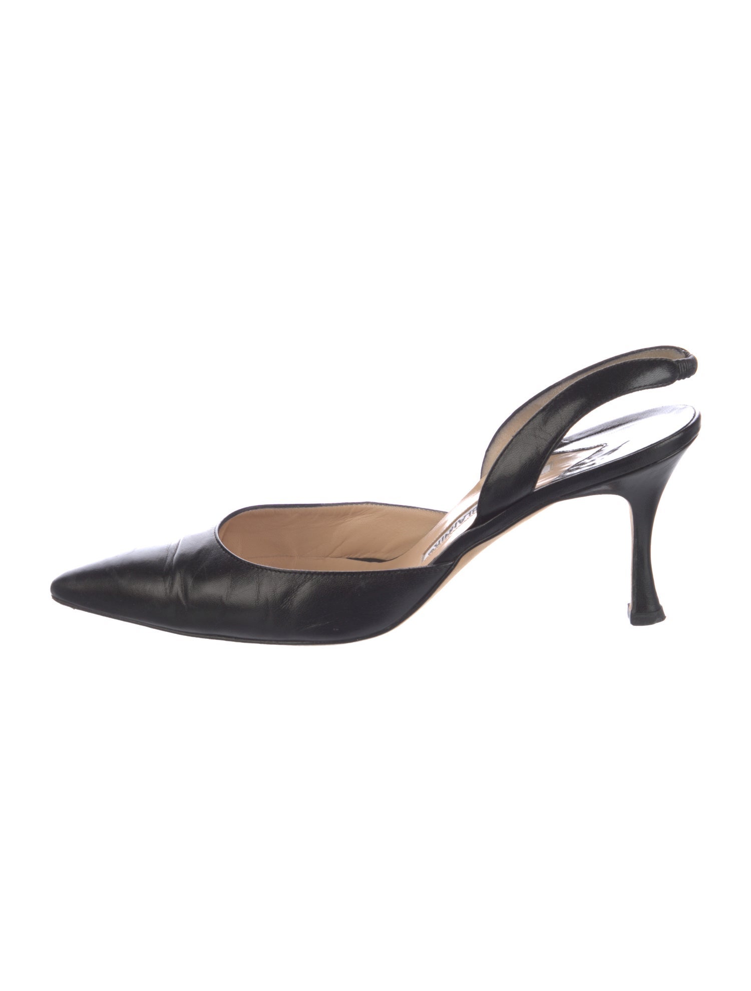 Manolo Blahnik Leather Slingback Pumps