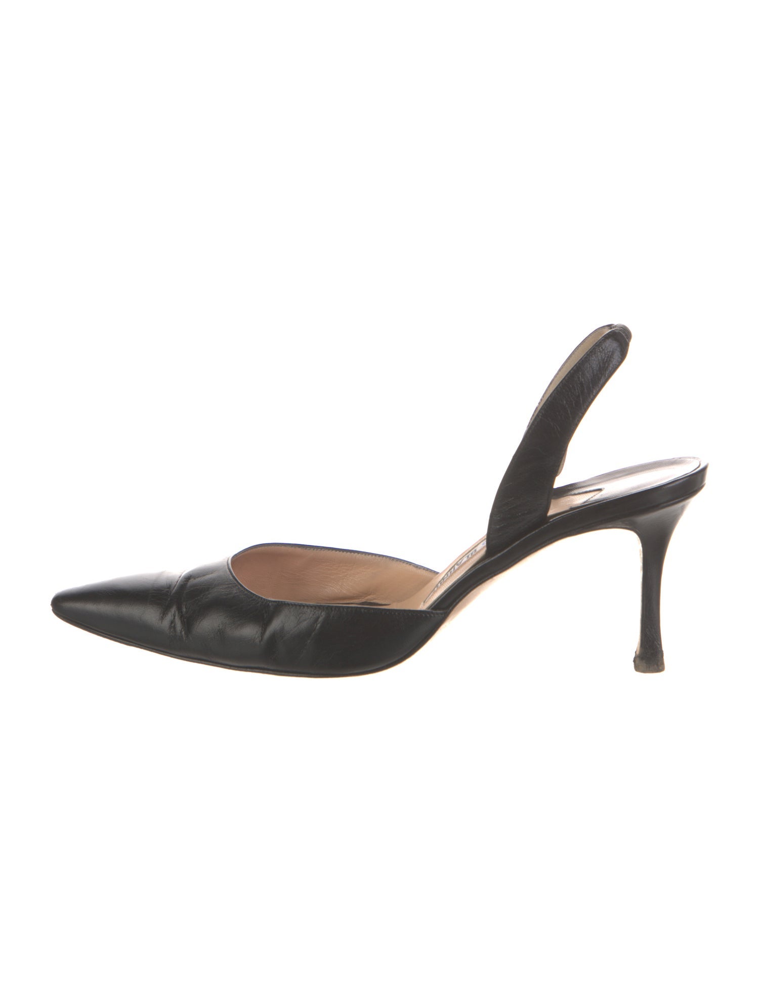 Manolo Blahnik Leather Slingback Pumps