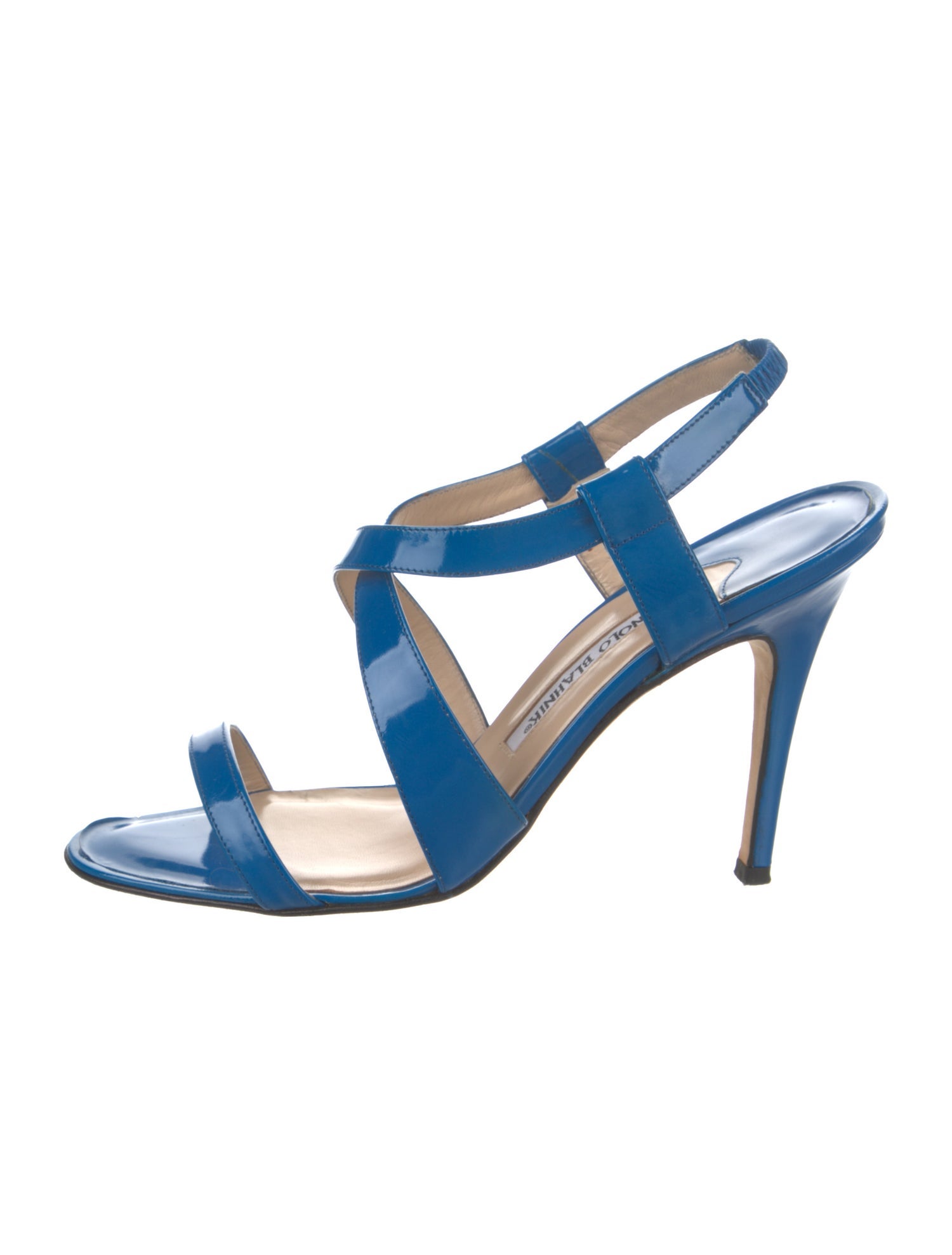Manolo Blahnik Patent Leather Slingback Sandals