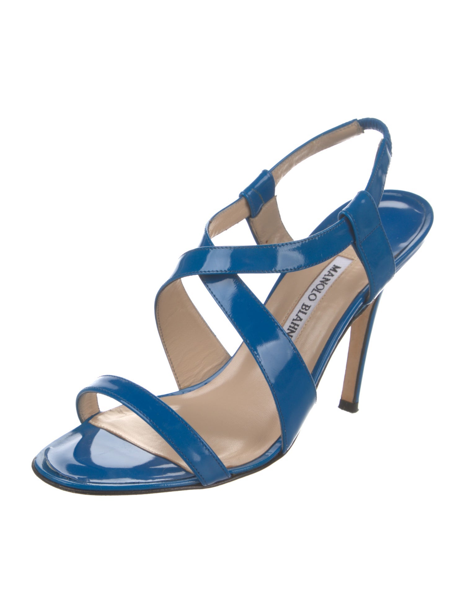 Manolo Blahnik Patent Leather Slingback Sandals