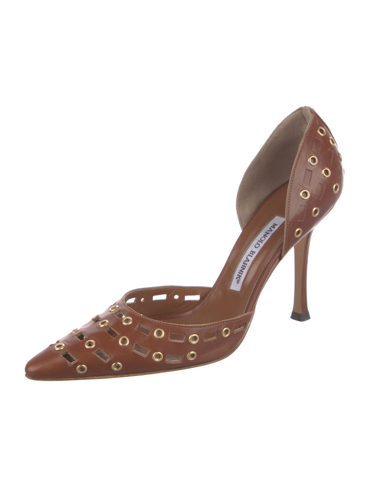 Manolo Blahnik Leather D'Orsay Pumps