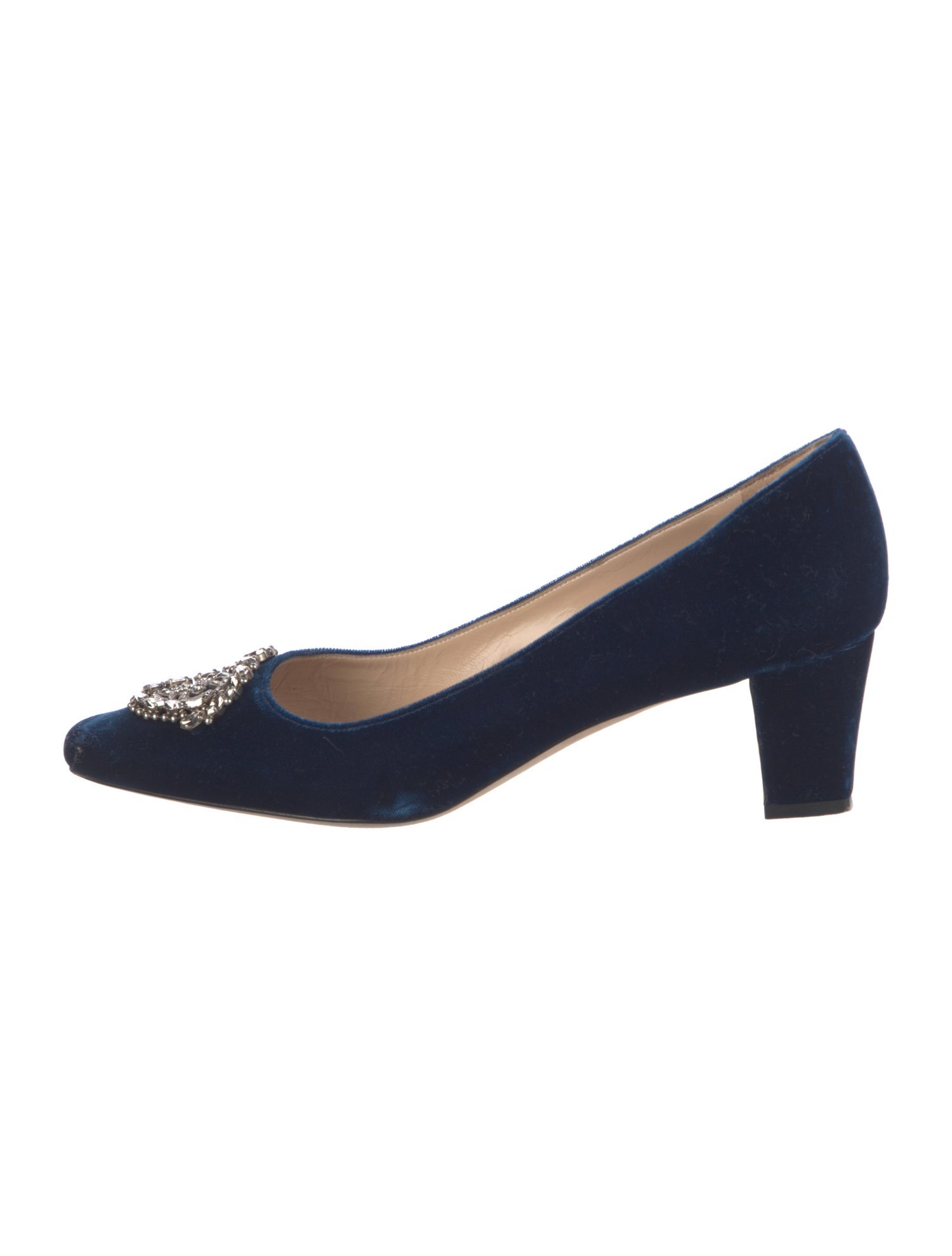 Manolo Blahnik Velvet Crystal Embellishments Pumps