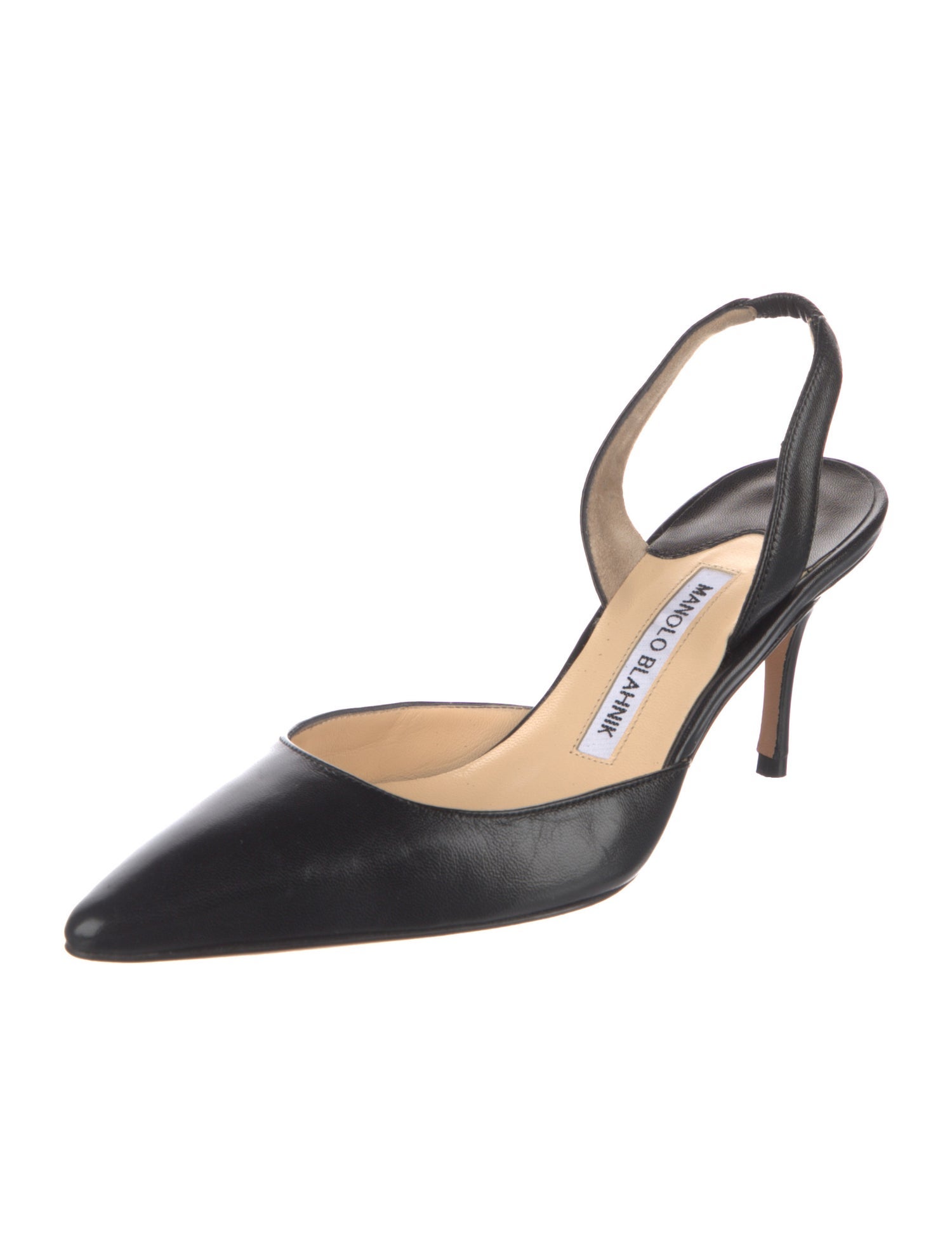 Manolo Blahnik Leather Slingback Pumps