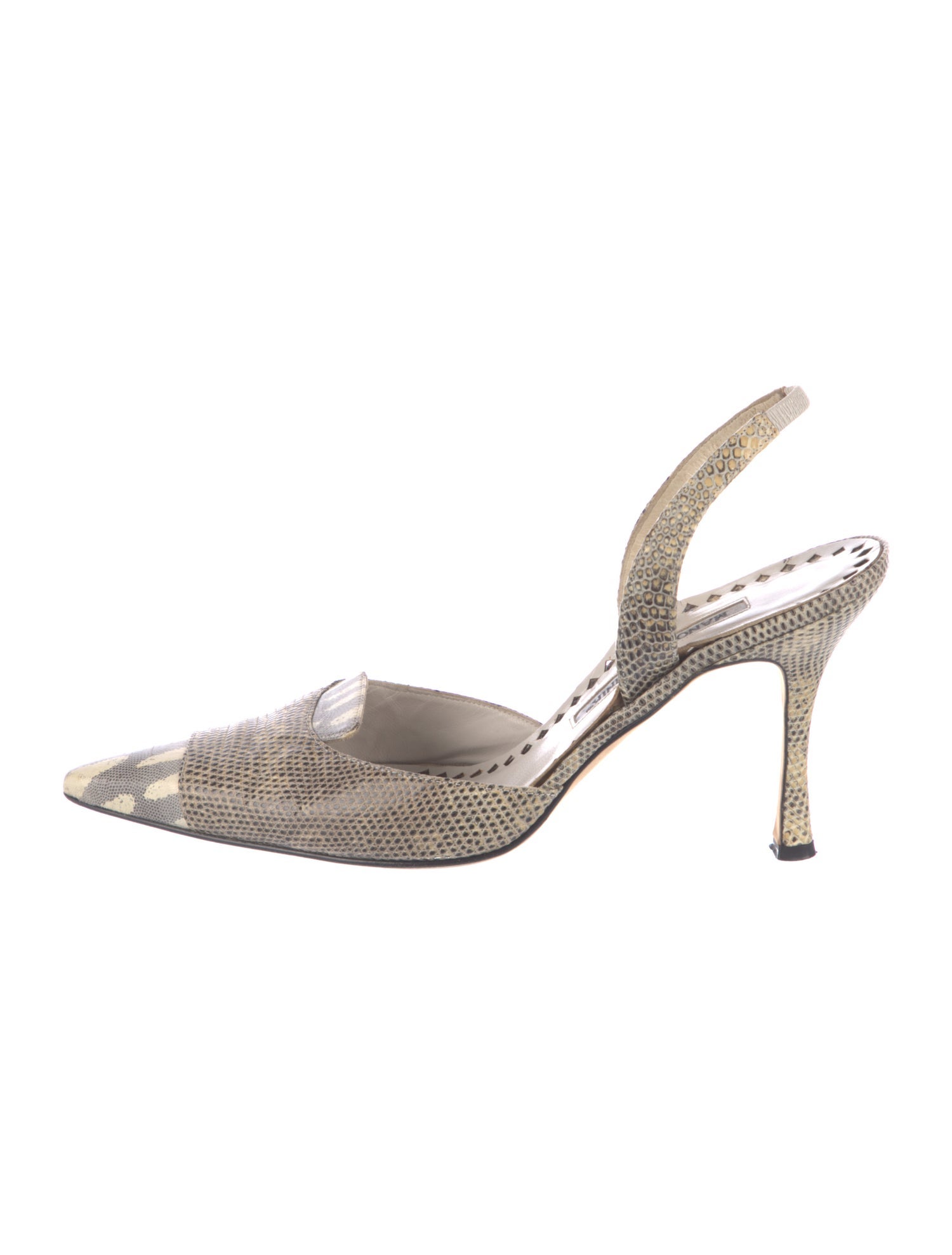 Manolo Blahnik Lizard Slingback Pumps