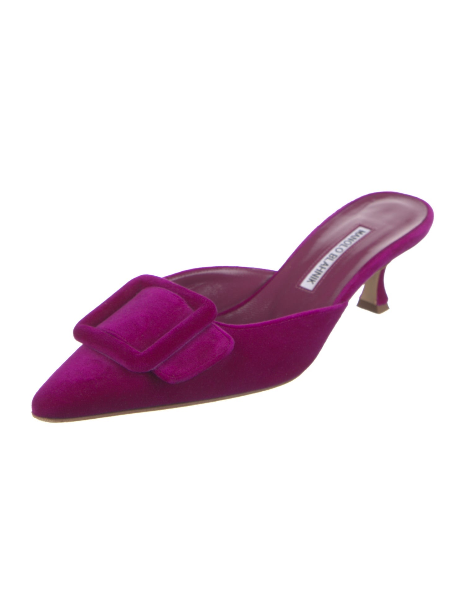 Manolo Blahnik Satin Bow Accents Mules