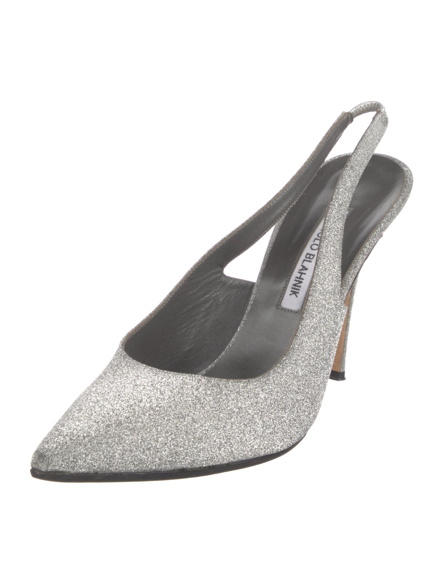 Manolo Blahnik Glitter Glitter Accents Slingback Pumps