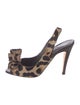 Manolo Blahnik Ponyhair Animal Print Slingback Sandals