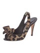 Manolo Blahnik Ponyhair Animal Print Slingback Sandals