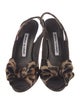 Manolo Blahnik Ponyhair Animal Print Slingback Sandals