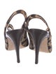 Manolo Blahnik Ponyhair Animal Print Slingback Sandals