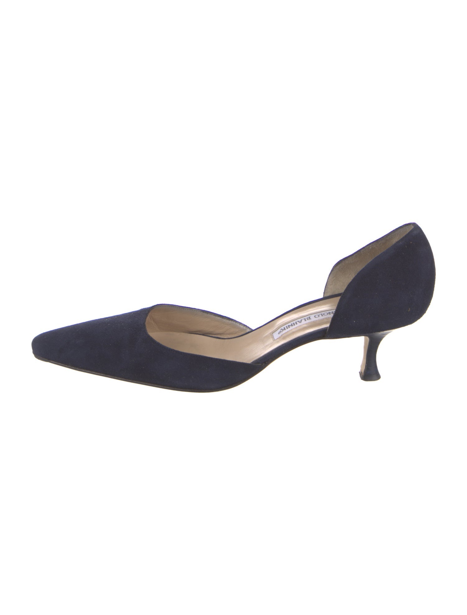 Manolo Blahnik Suede D'Orsay Pumps