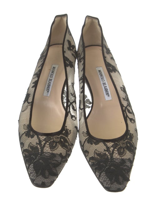 Manolo Blahnik Lace Lace Trim Embellishment Ballet Flats