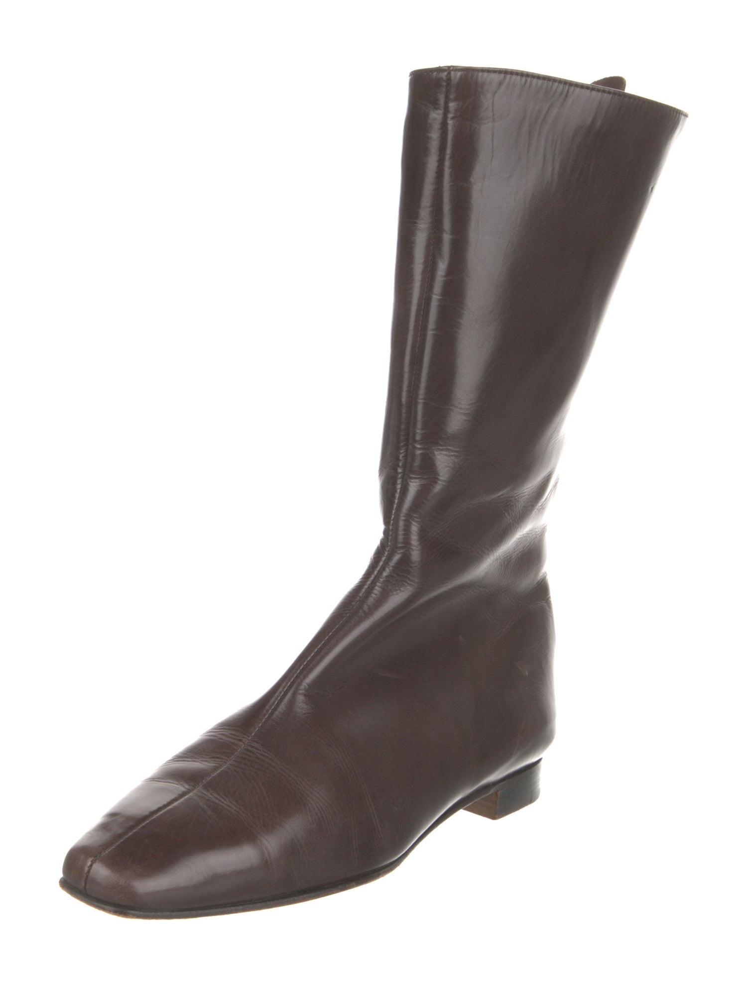 Manolo Blahnik Leather Combat Boots