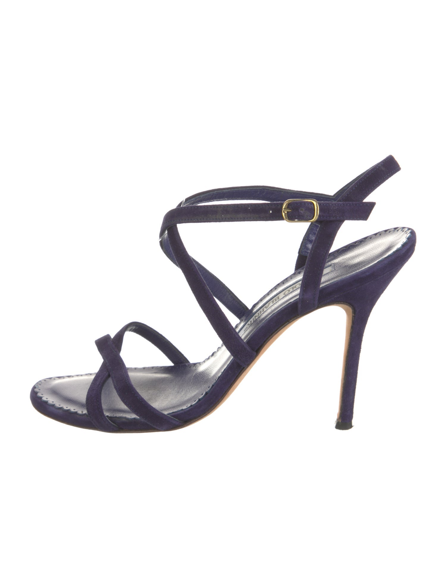 Manolo Blahnik Suede T-Strap Sandals