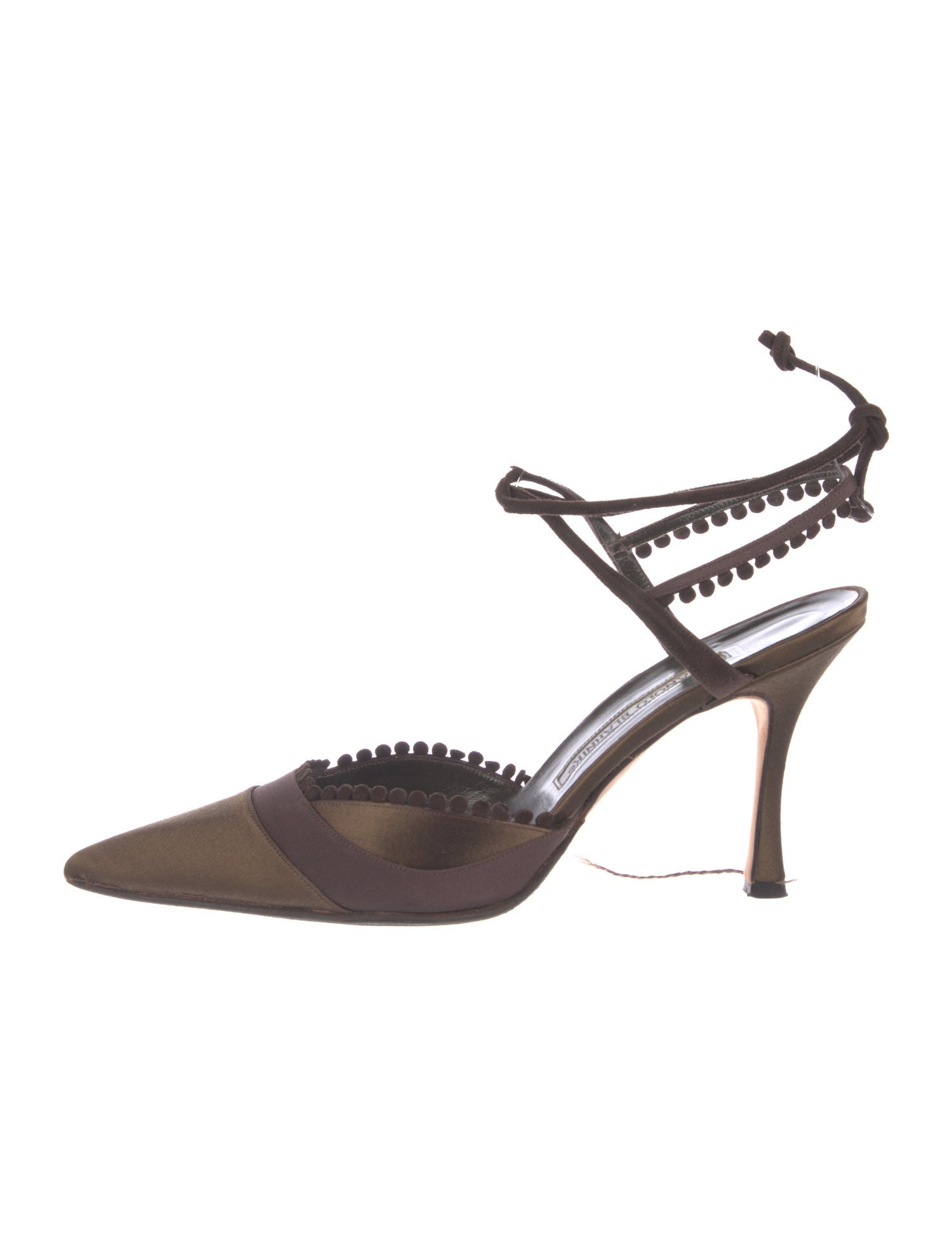 Manolo Blahnik Satin Slingback Pumps