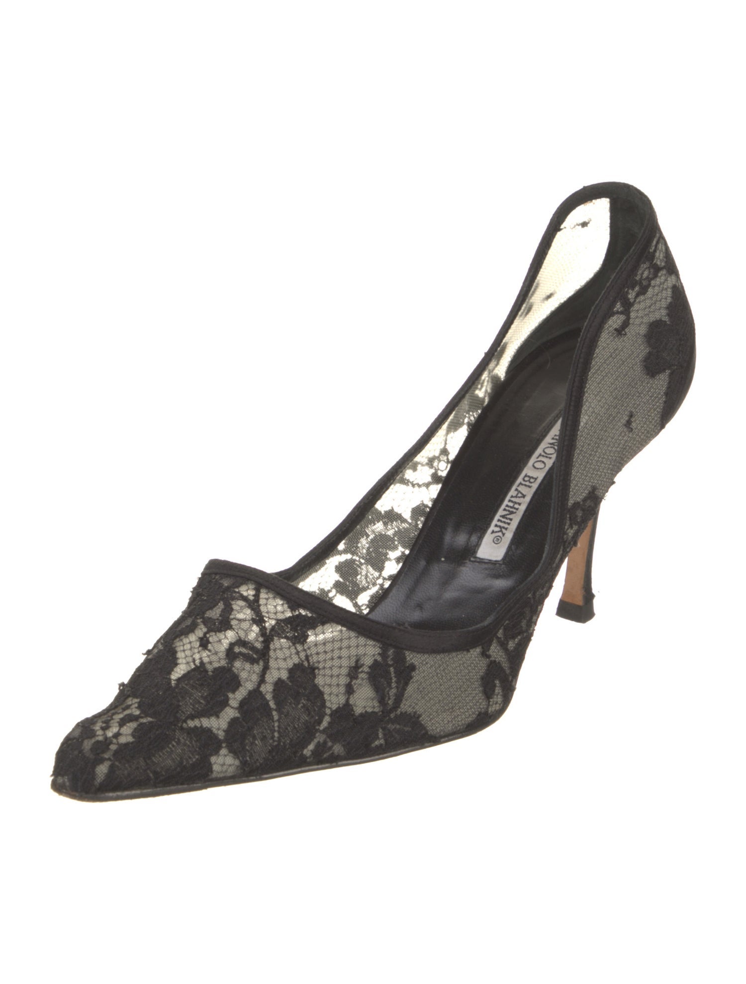 Manolo Blahnik Lace Lace Pattern Pumps