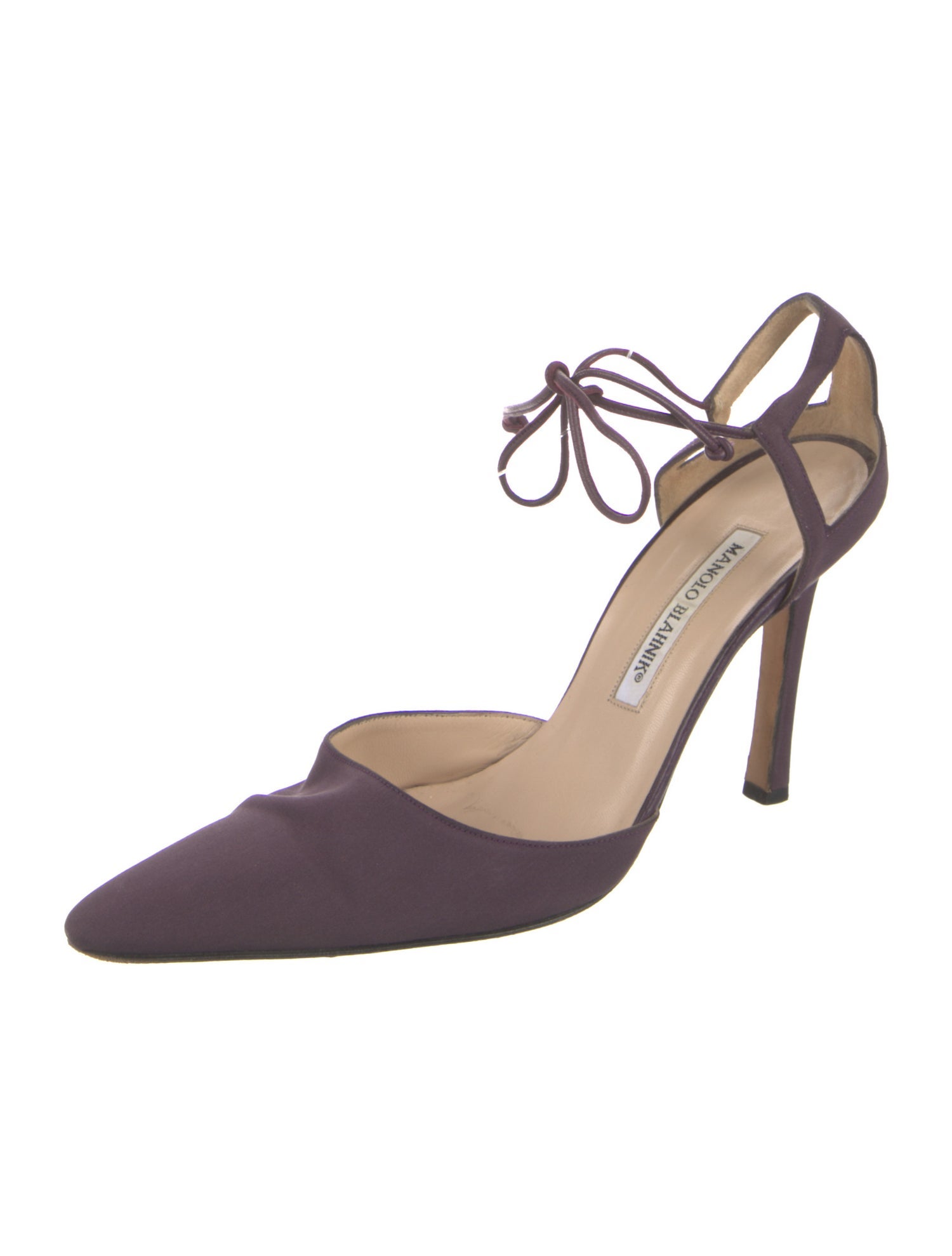 Manolo Blahnik Satin D'Orsay Pumps