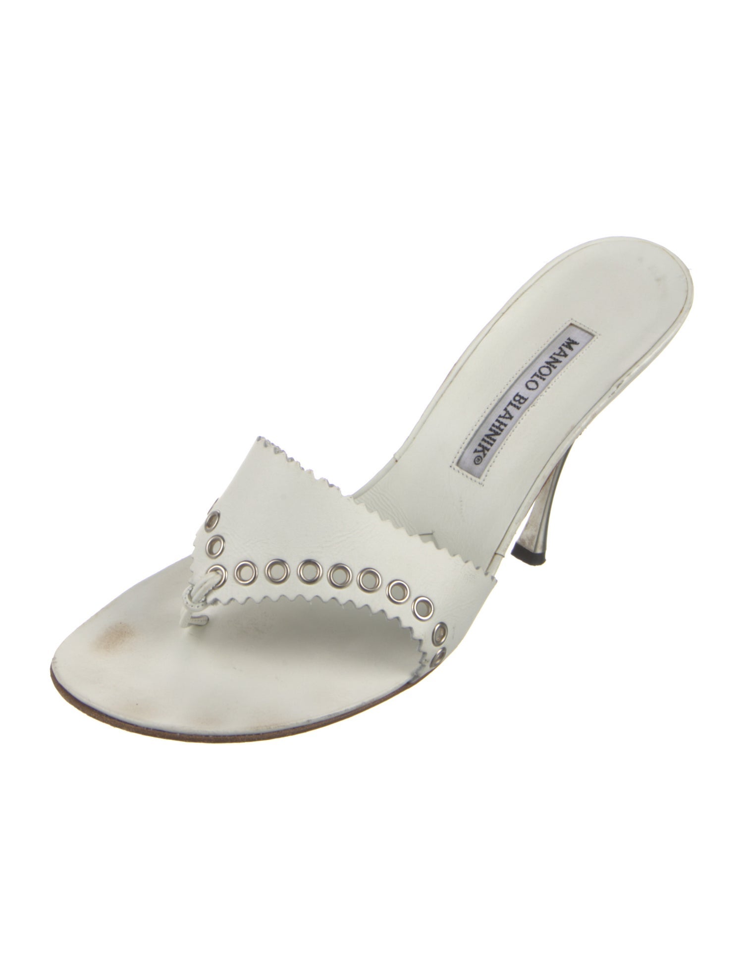 Manolo Blahnik Leather Slides