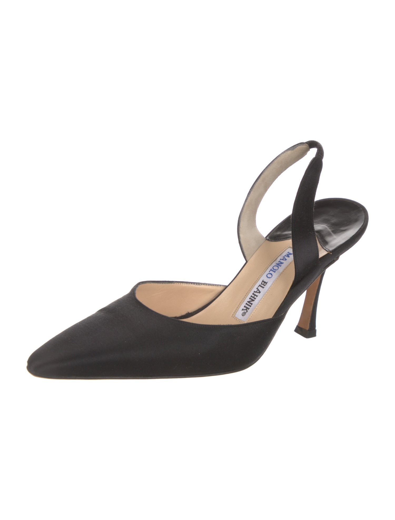 Manolo Blahnik Satin Slingback Pumps