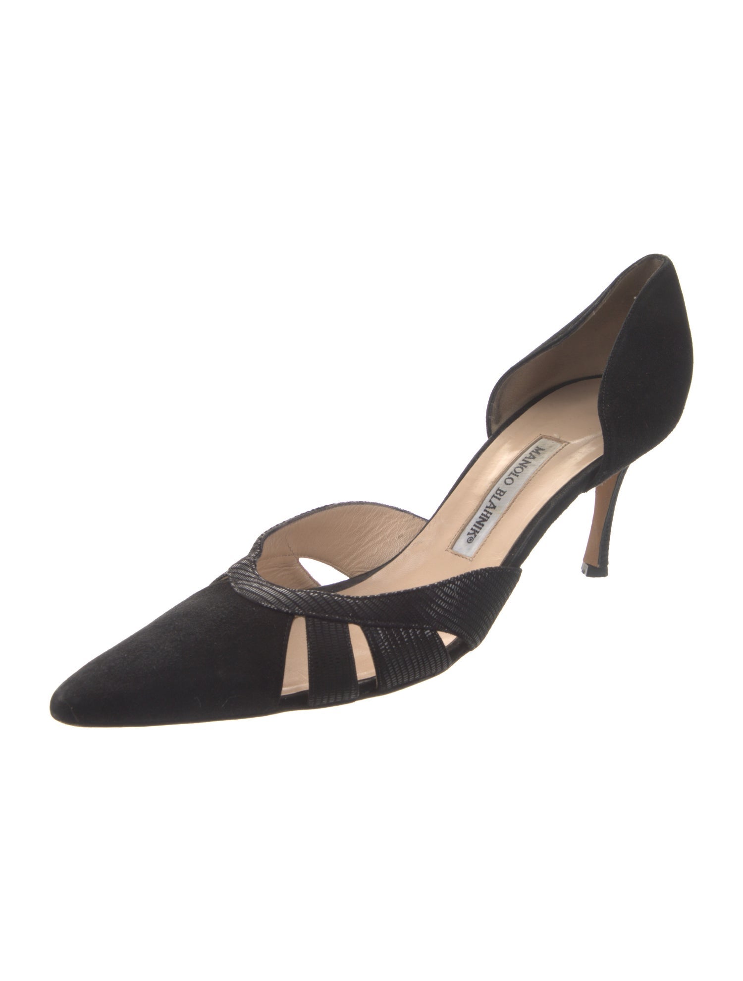 Manolo Blahnik Suede D'Orsay Pumps