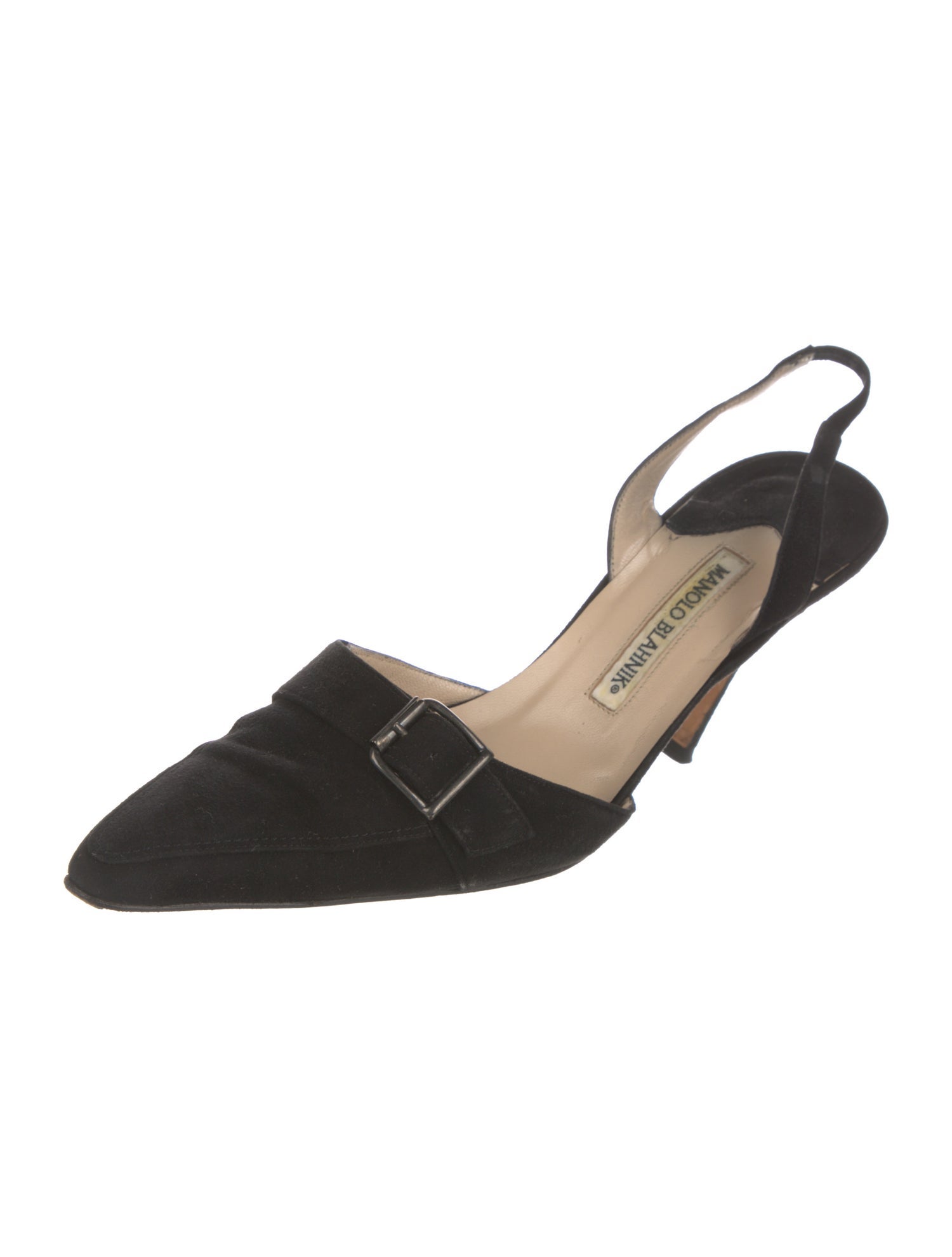 Manolo Blahnik Suede Slingback Pumps