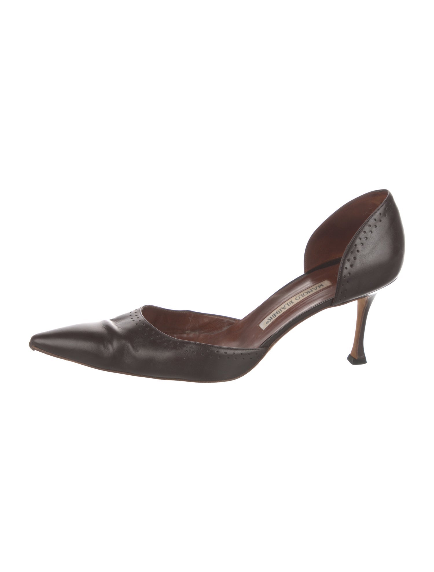 Manolo Blahnik Leather D'Orsay Pumps